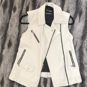 Express White Leather Jacket